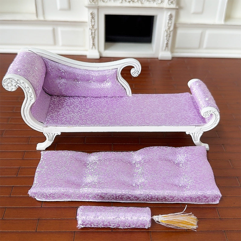 1:12 Dollhouse Miniature Living Room Wooden Sofa  Couch