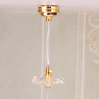 Dollhouse Simulation Mini Furniture with Light-Up Chandelier Ceiling-Shaped Lantern