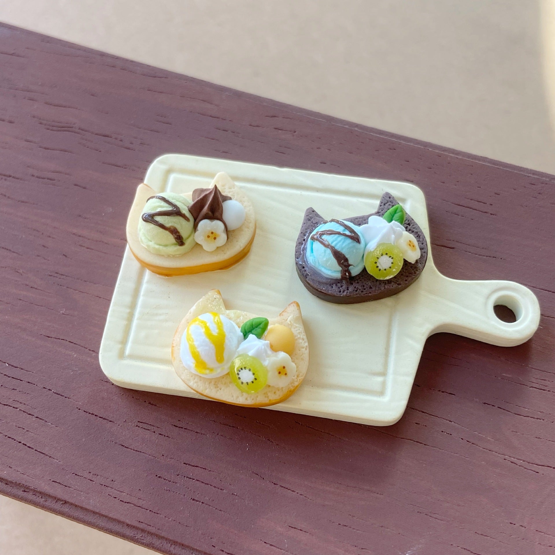 Cute Fruit Ice Cream Ball Simulation Toast Bread Miniature Food Dollhouse Bakery