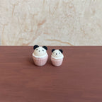 Miniature Macaron Color Panda Cupcake Dollhouse Accessories Photo Props