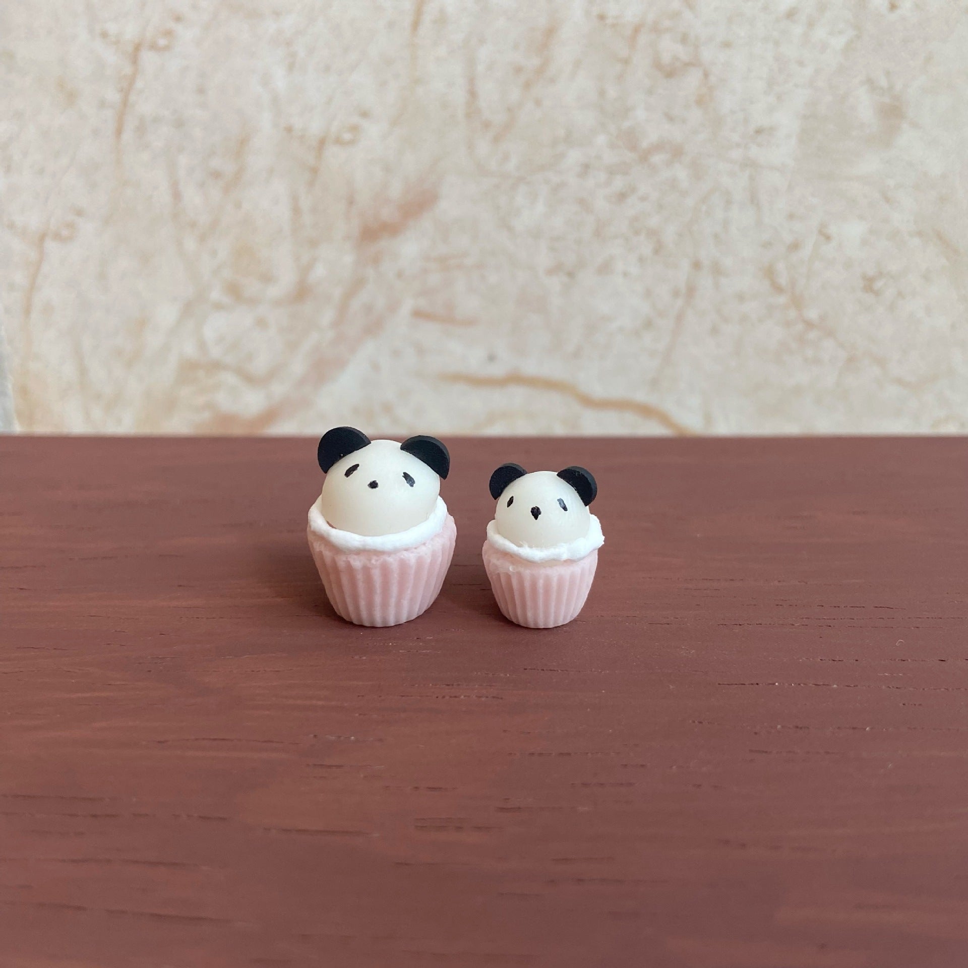 Miniature Macaron Color Panda Cupcake Dollhouse Accessories Photo Props