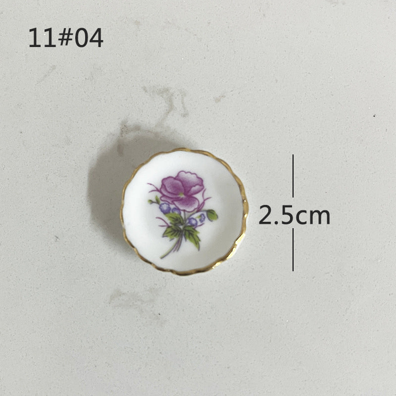 Mini Ceramic Dish Plates for dollhouse Kitchen Plates(87 skus)