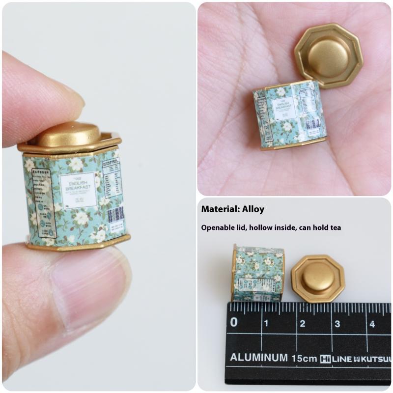 Dollhouse Themed Alloy Tea Canister Ornament