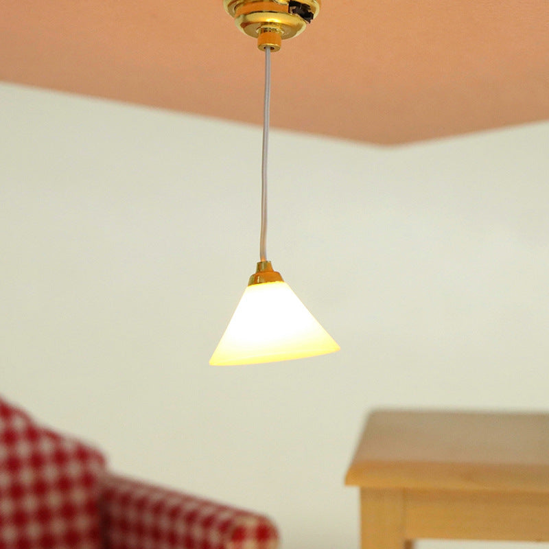 Dollhouse Simulation Mini Furniture with Light-Up Chandelier Ceiling-Shaped Lantern