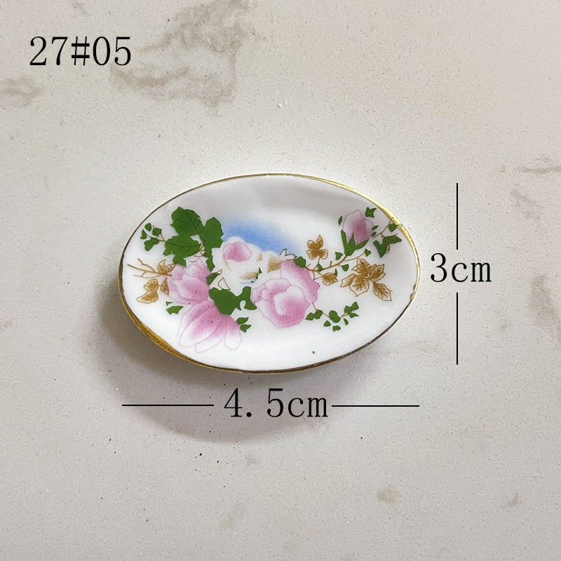 Mini Ceramic Dish Plates for dollhouse Kitchen Plates(87 skus)
