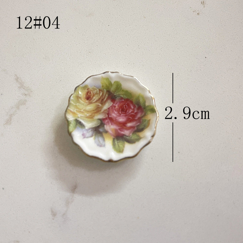 Mini Ceramic Dish Plates for dollhouse Kitchen Plates(87 skus)