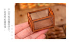 Mini Iron Mesh Wooden Frame Storage Box Organizer Basket Dollhouse Miniature Scene Decoration