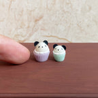 Miniature Macaron Color Panda Cupcake Dollhouse Accessories Photo Props