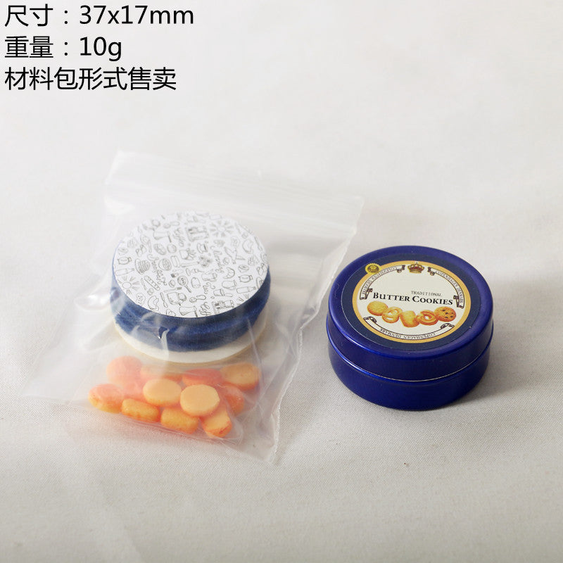 Dollhouse Doll Danish Cookies Blue Tin Box Miniature DIY Simulation Food