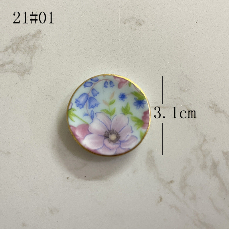 Mini Ceramic Dish Plates for dollhouse Kitchen Plates(87 skus)