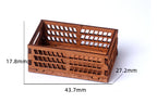 Mini Hollow Wooden Frame Storage Box Organizer Basket Dollhouse Miniature Scene Decoration