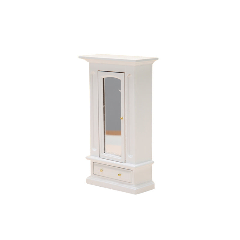 1:12 Dollhouse Mini Furniture Model Master Bedroom Scene Decoration Wooden Wardrobe with Mirror