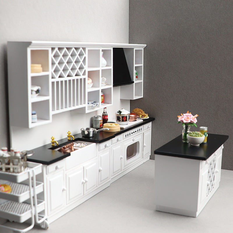 Dollhouse Kitchen Set 112 Scale 3Piece Large Wooden Miniature