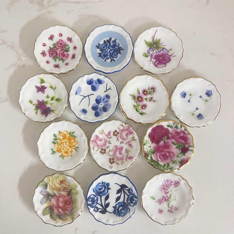 Mini Ceramic Dish Plates for dollhouse Kitchen Plates(87 skus)