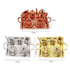 Mini Alloy Patterned Teaset Dollhouse Model