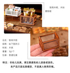 Mini Iron Mesh Wooden Frame Storage Box Organizer Basket Dollhouse Miniature Scene Decoration