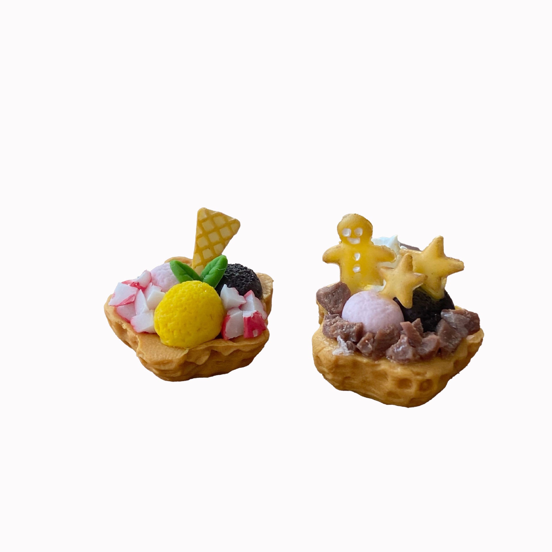 Miniature Christmas Cookies Ice Cream Bowl Fun Food Play Six-Dimensional Dessert Shop Dollhouse Accessories