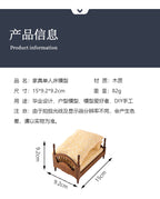 1:12 Dollhouse Mini Furniture Bedroom Micro Scene Wooden Classical European Single Bed