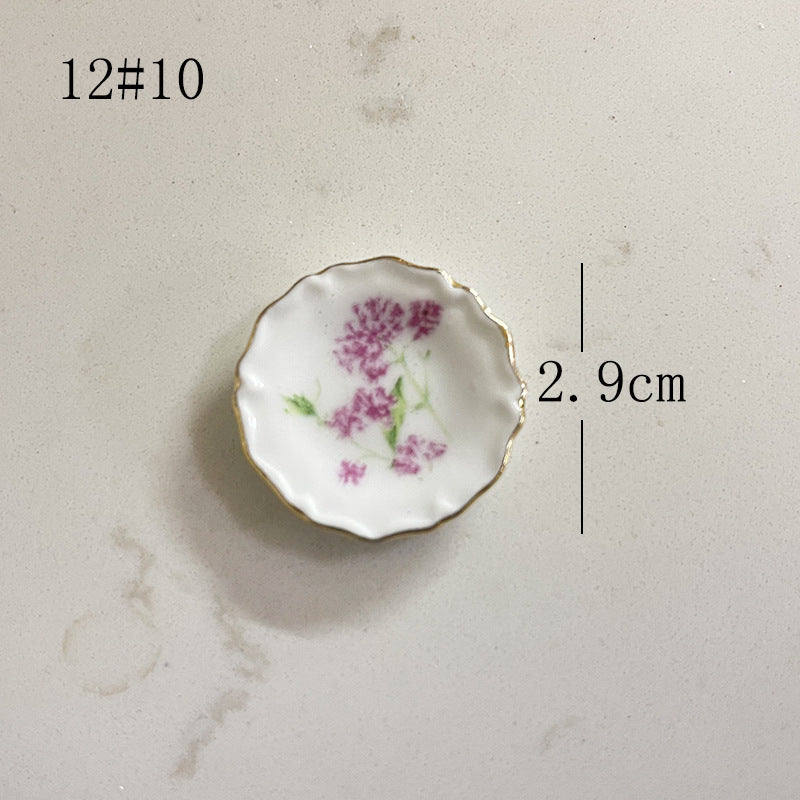 Mini Ceramic Dish Plates for dollhouse Kitchen Plates(87 skus)