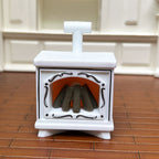 1:12 Dollhouse Miniature Model Scene Accessories LED Light-Up Small Fireplace Night Light Wood
