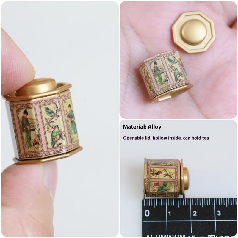 Dollhouse Themed Alloy Tea Canister Ornament