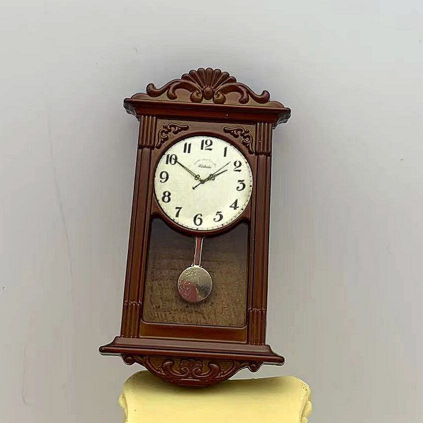 New 12-Minute Miniature Dollhouse Accessories Retro Roman Clock Children's Dollhouse Toy Hanging Clock Shooting Scene