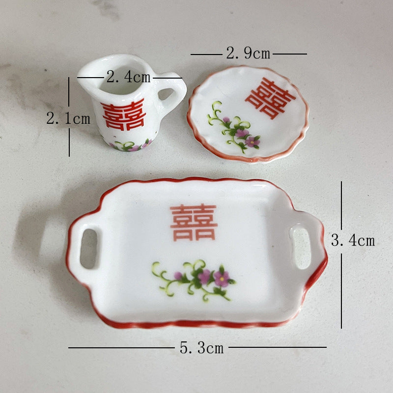 Mini Ceramic Dish Plates for dollhouse Kitchen Plates(87 skus)