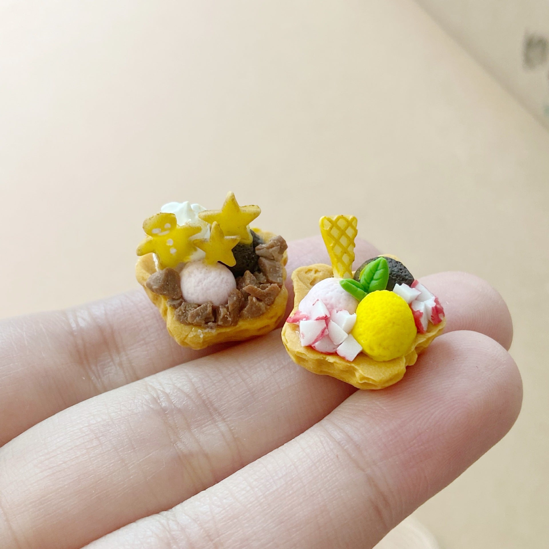 Miniature Christmas Cookies Ice Cream Bowl Fun Food Play Six-Dimensional Dessert Shop Dollhouse Accessories