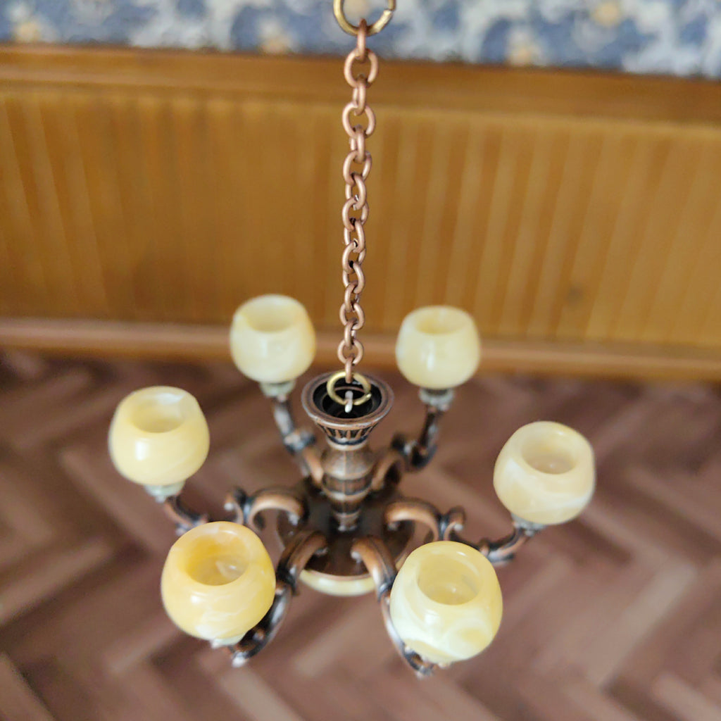 1:12 Dollhouse Living Room Vintage Chandelier Miniature Luxury Light