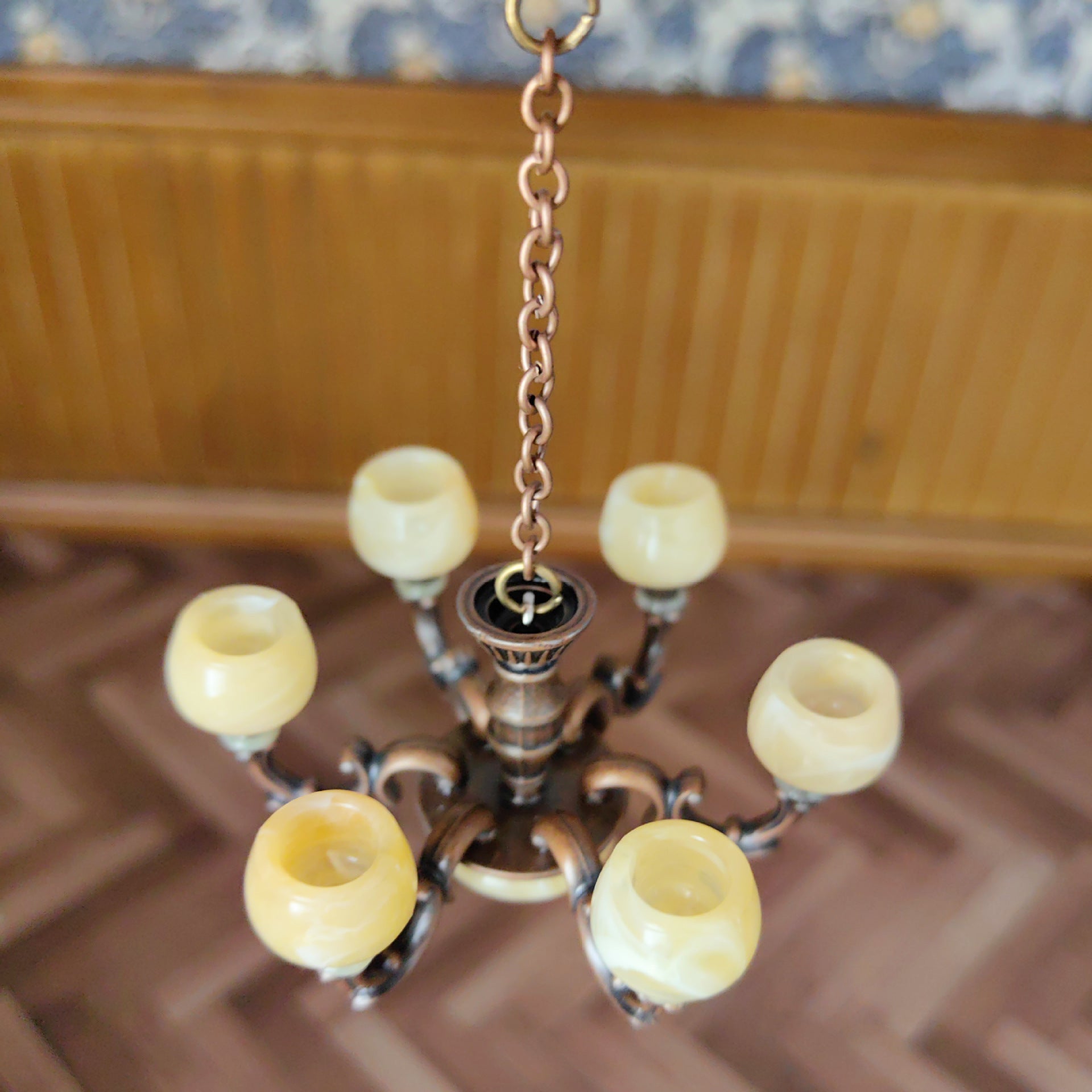 1:12 Dollhouse Living Room Vintage Chandelier Miniature Luxury Light