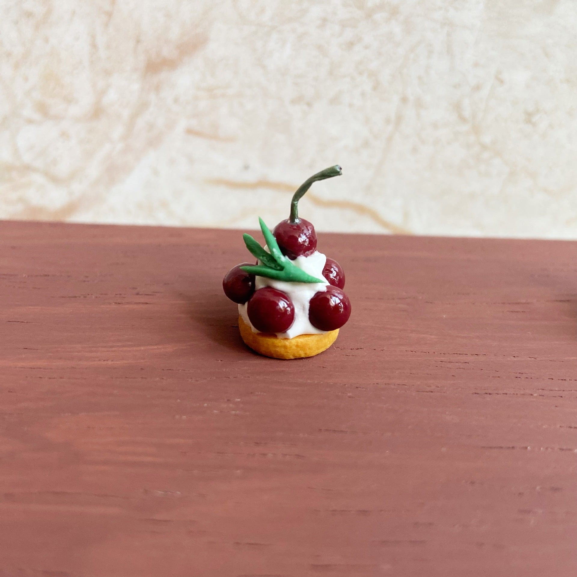 Miniature Cherry Tower Cake Playset Cute 1/6 Dollhouse Accessories Photo Props