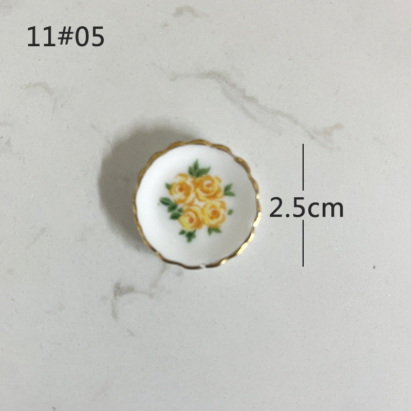 Mini Ceramic Dish Plates for dollhouse Kitchen Plates(87 skus)