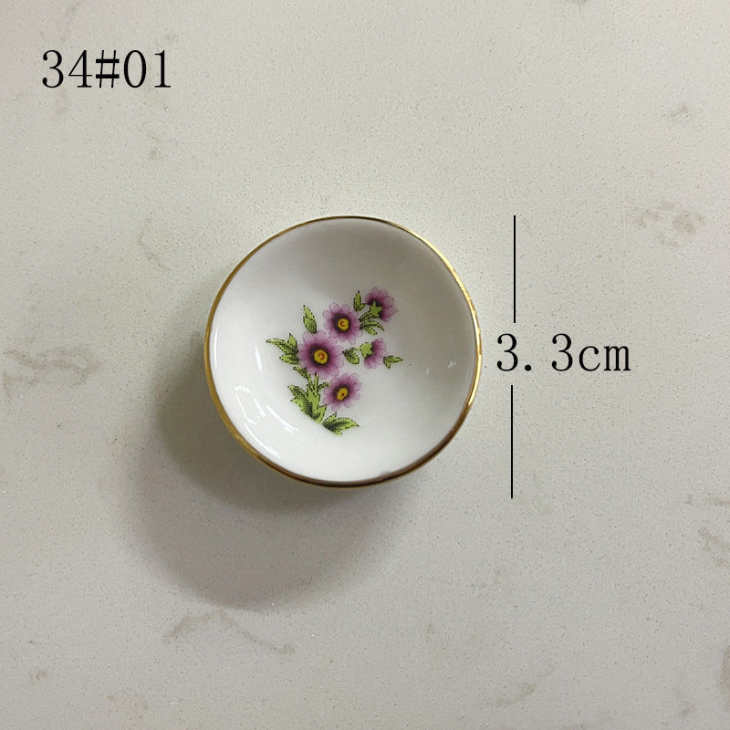 Mini Ceramic Dish Plates for dollhouse Kitchen Plates(87 skus)