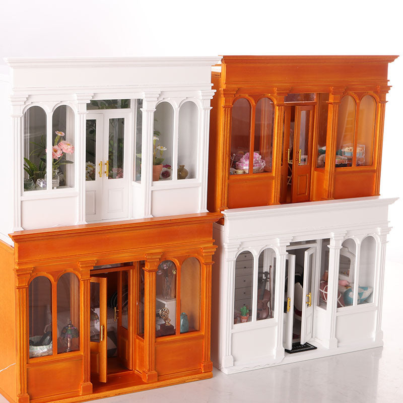 Wooden Dollhouse Model 112 Scale European Elegance Openable Doors