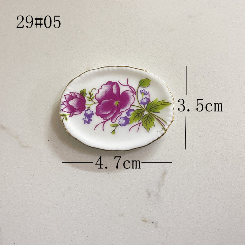 Mini Ceramic Dish Plates for dollhouse Kitchen Plates(87 skus)