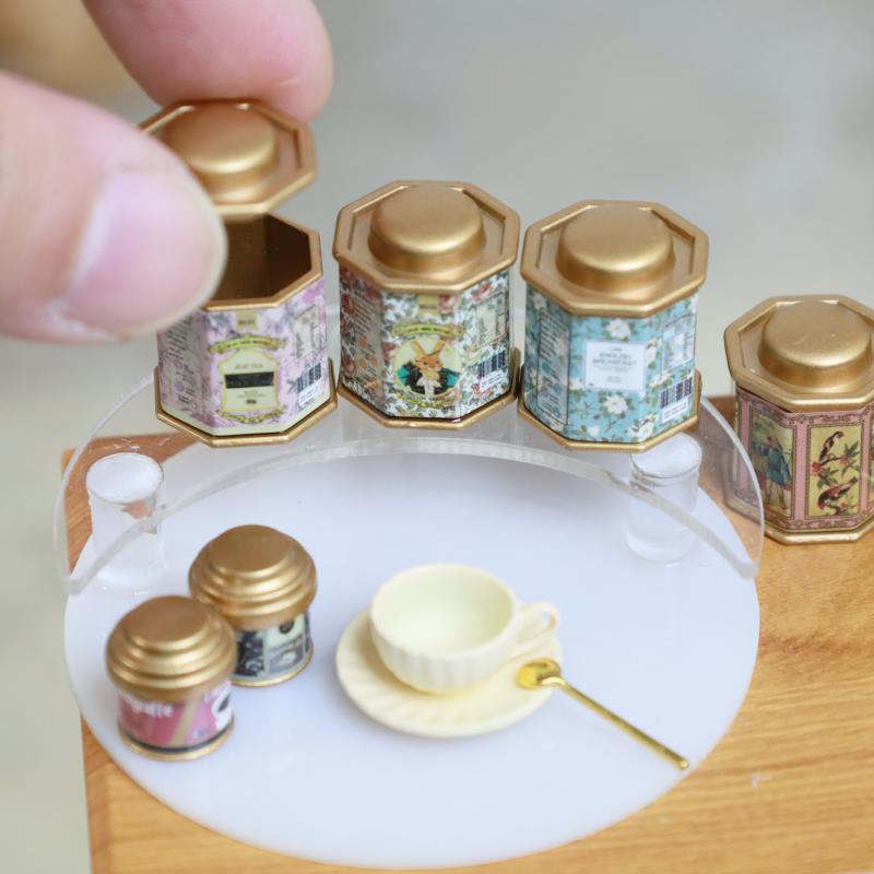 Dollhouse Themed Alloy Tea Canister Ornament