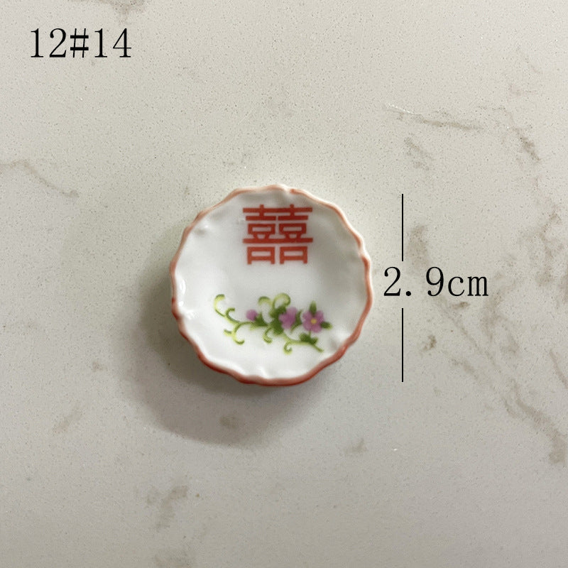 Mini Ceramic Dish Plates for dollhouse Kitchen Plates(87 skus)
