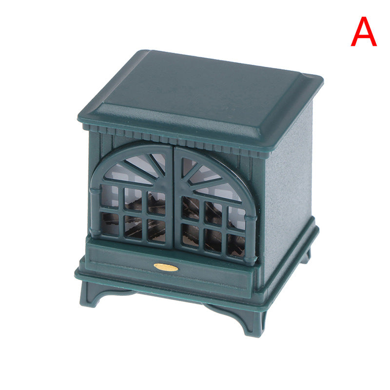 Dollhouse Miniature Model Scene Accessories OB11 4 Colors with Light LED Fireplace Warm Stove Can Light Up~