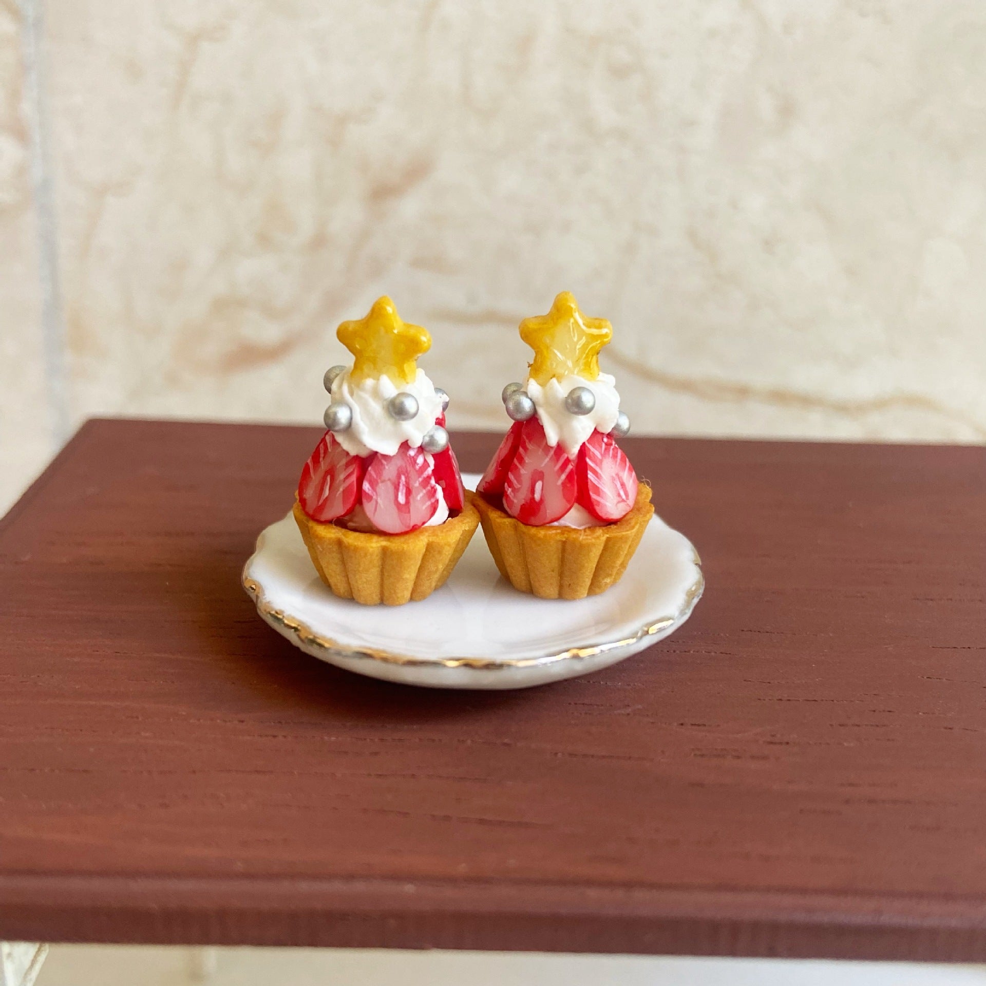 Simulation Miniature Food Toy Christmas Strawberry Tower Cute Cake Dollhouse Dessert Shop Accessories