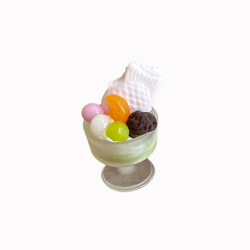 Miniature Pink Sakura Flavored Taiyaki Ice Cream Dollhouse Dessert Shop Accessories