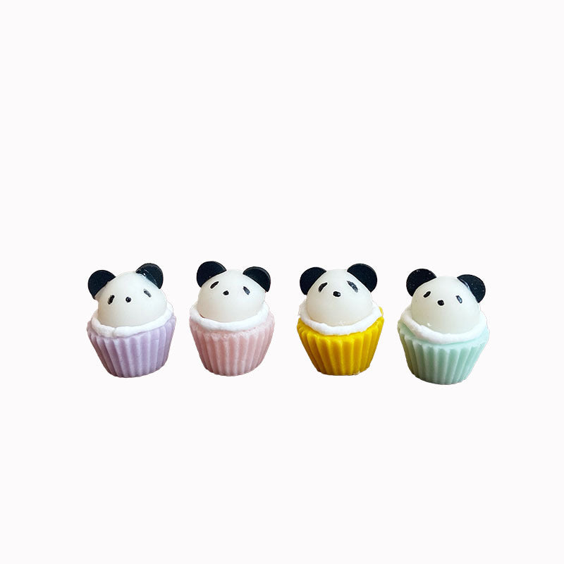 Miniature Macaron Color Panda Cupcake Dollhouse Accessories Photo Props