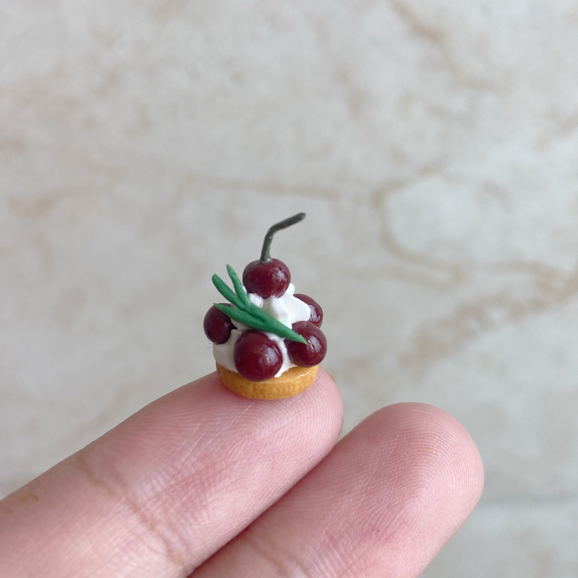 Miniature Cherry Tower Cake Playset Cute 1/6 Dollhouse Accessories Photo Props