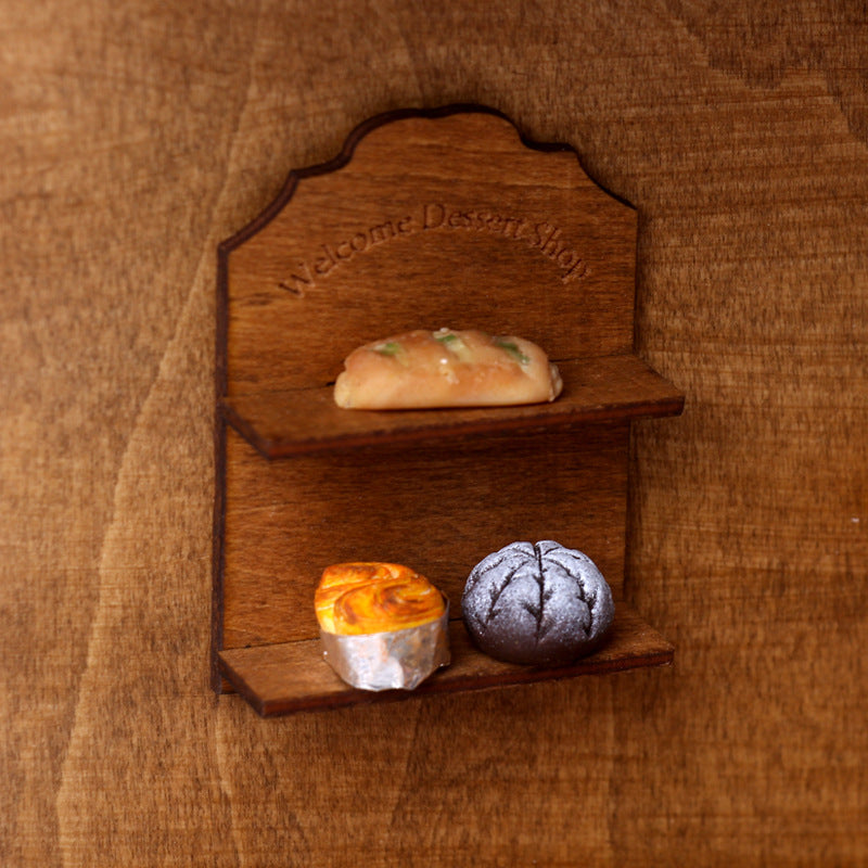 Mini Wooden Storage Rack Wall-Mounted Welcome Rack Dollhouse Miniature Toy