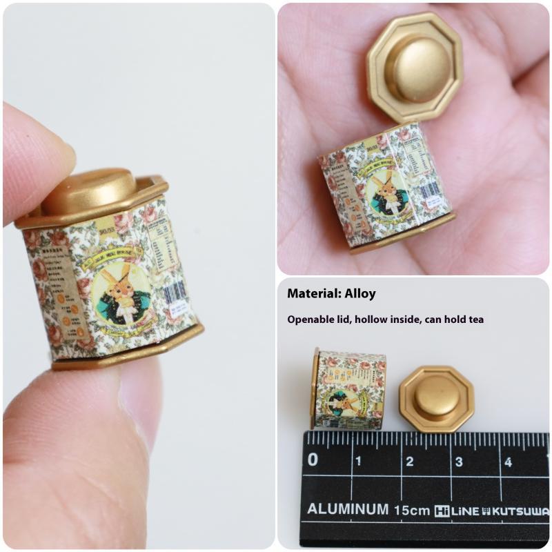 Dollhouse Themed Alloy Tea Canister Ornament