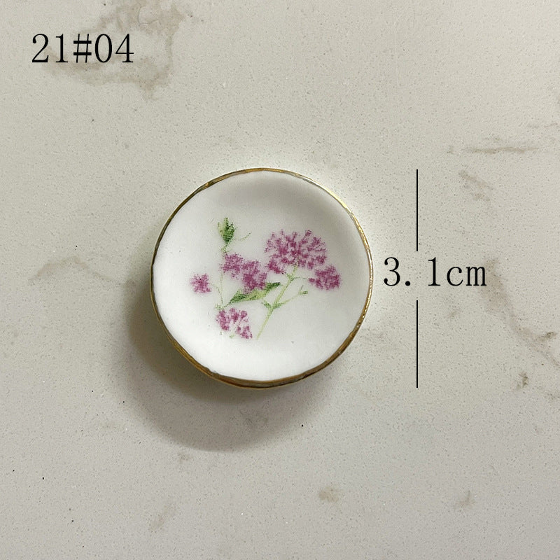 Mini Ceramic Dish Plates for dollhouse Kitchen Plates(87 skus)