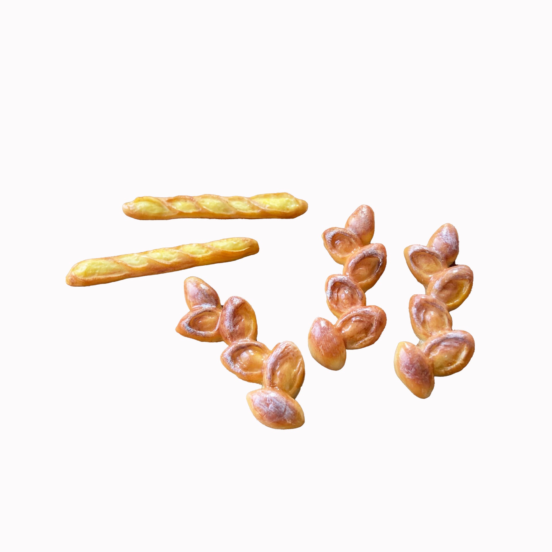 Miniature Baguette Wheat Ear Bread Play Food for Dollhouse 1:12 Scale Dollhouse Bakery Props Decoration