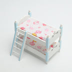 1:12 Dollhouse Mini Furniture Bedroom Children's Bunk Bed Miniature Model Playhouse Cartoon Creative Ornament