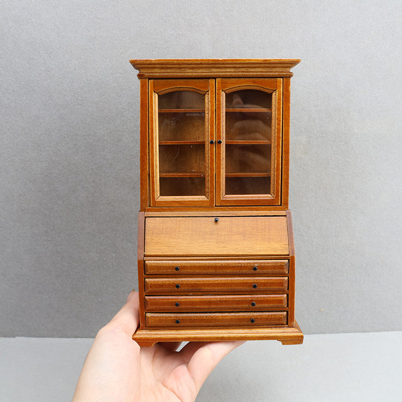 1:12 Dollhouse Miniature Wooden Ornaments Bookcase