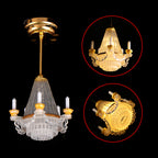 1:12 Dollhouse Furniture with Light-Up Chandelier Ceiling Decorative Lantern Miniature Scene Model