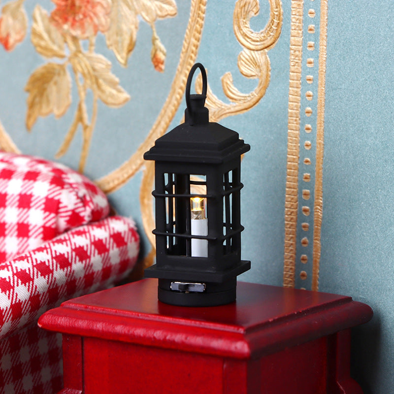 Dollhouse Simulation Mini Furniture with Light-Up Chandelier Ceiling-Shaped Lantern
